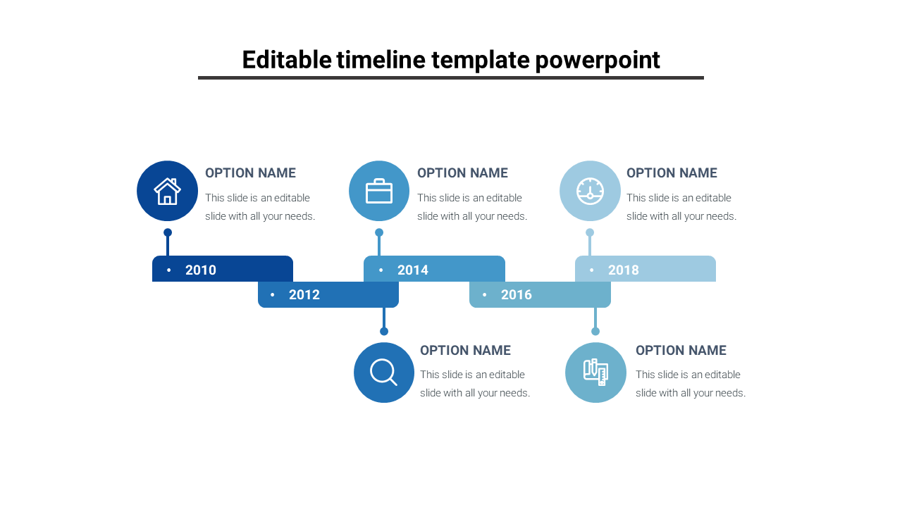 Editable timeline template powerpoint -5-blue